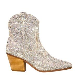 Betsey Johnson Diva Rhinestone silver boots 🤠